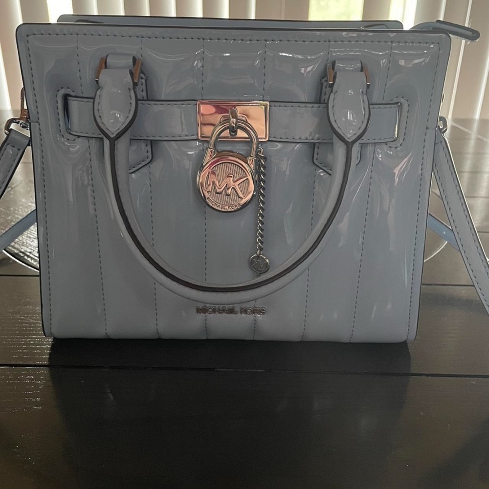 Michael Kors Glossy Gray Satchel